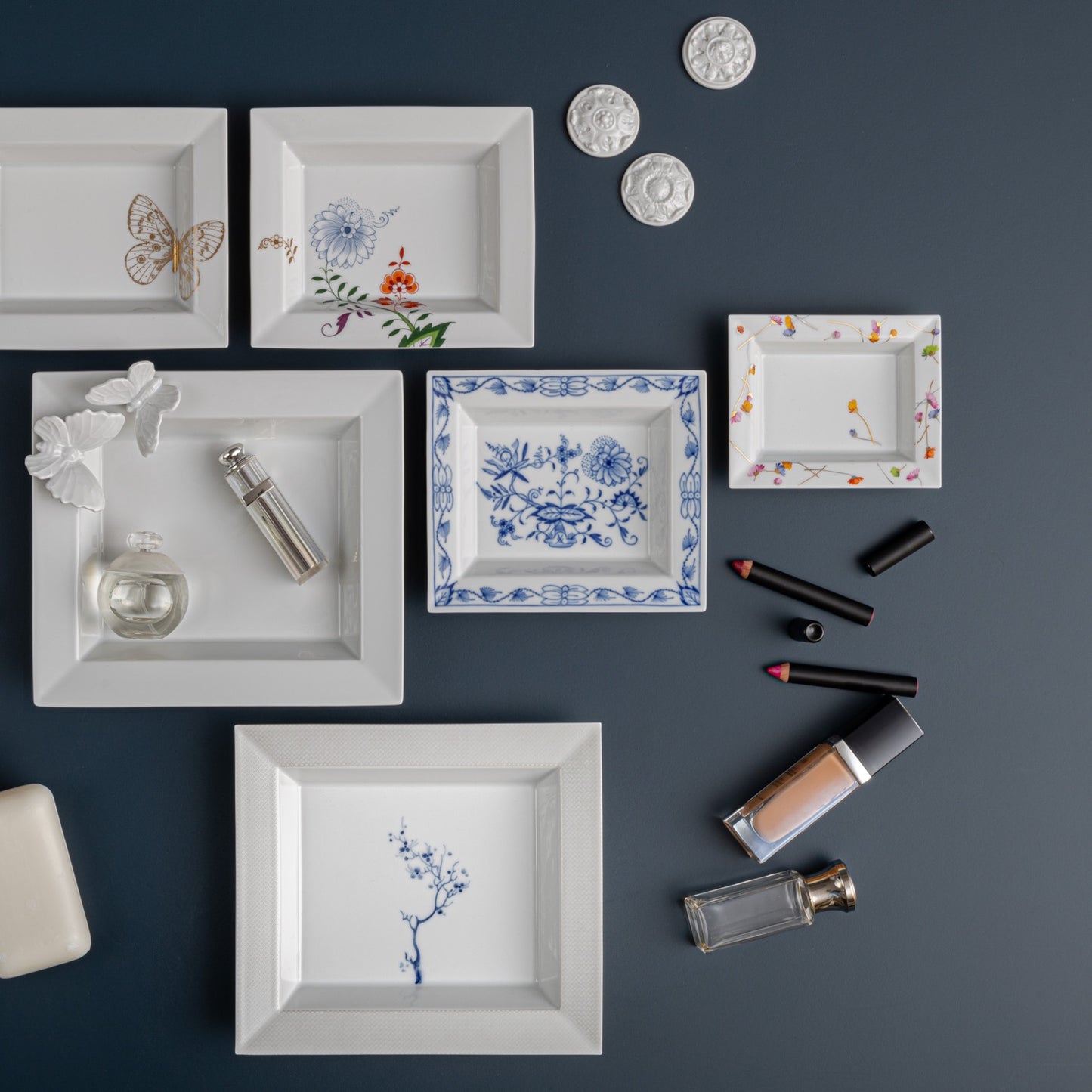 Vide-Poche, groß, Blue Orchid White, 21 x 18,5 cm