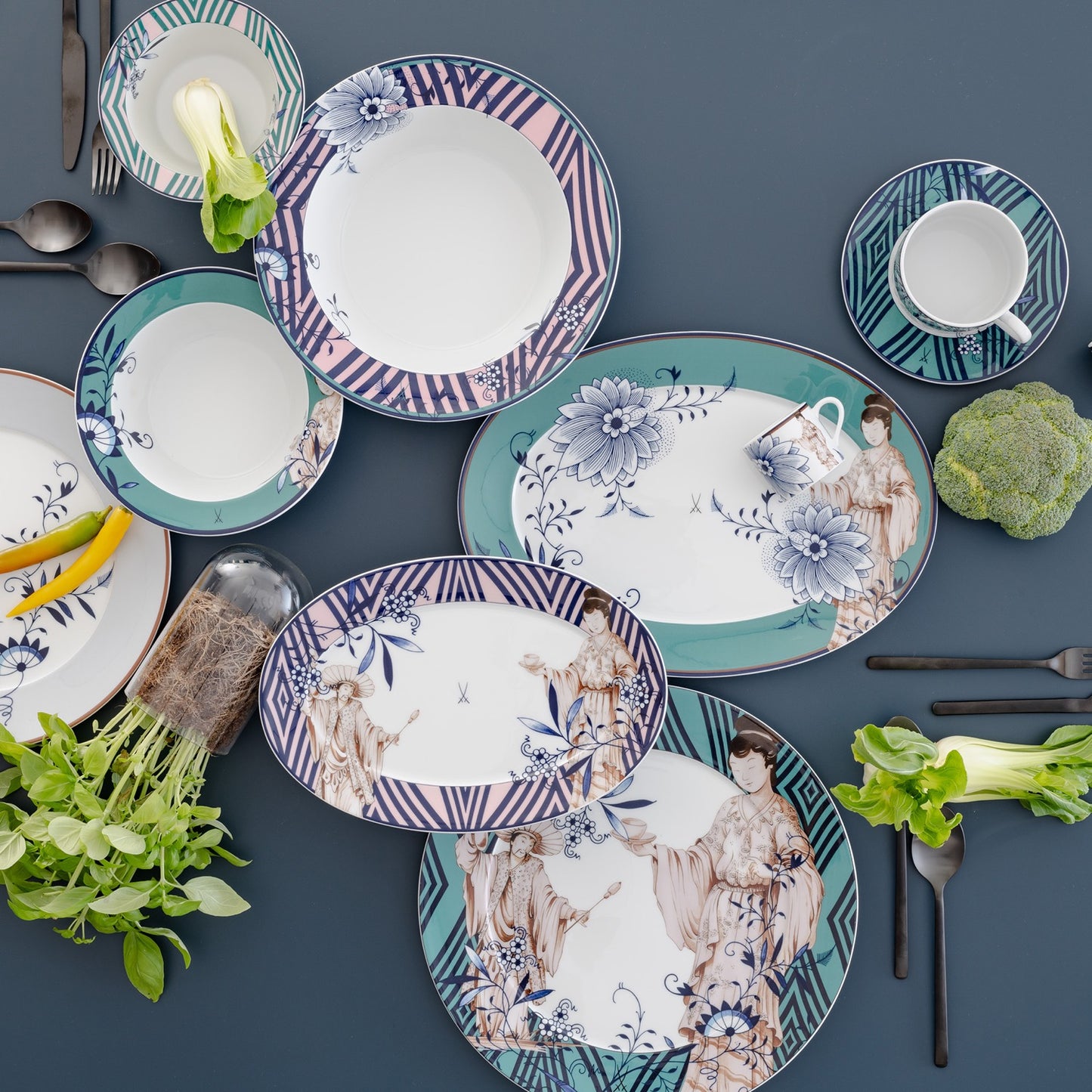 Espressotassen-Set, 4-tlg., Form "No 41", "MEISSEN Collage", "Noble Chinese"