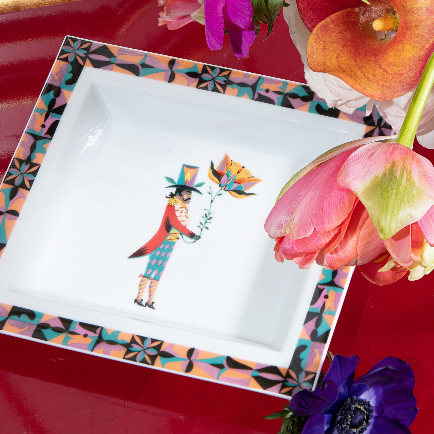 Vide-Poche, groß, "Flower Ballet", Mann, Olaf Hajek, 21 x 18,5 cm