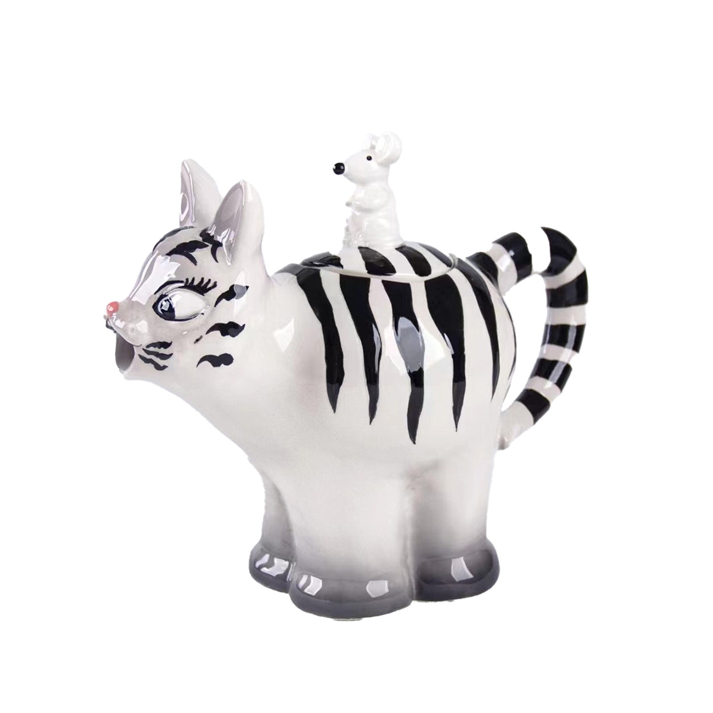 Kunstvolle Leichtkeramik-Teekanne mit Tiermotiv: Stilvoll genießen