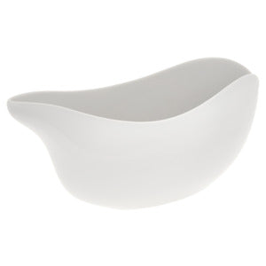 [20] Vase, Ying-Yang,flach, Weiß, L 28,5 cm