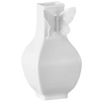 Load image into Gallery viewer, Vase &quot;Butterfly Collection&quot;, eckig, klein, Weiß, H 13 cm
