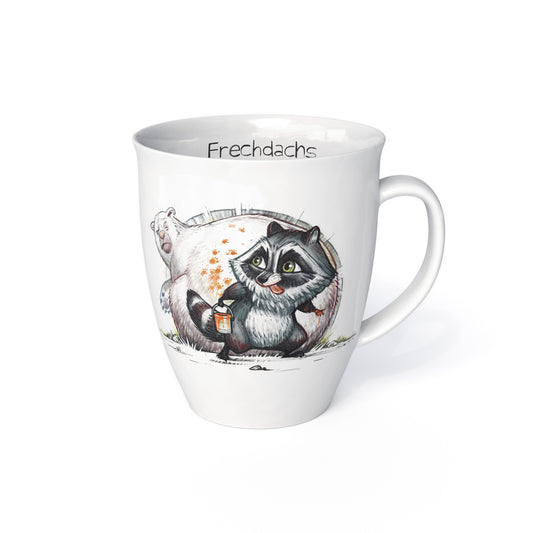 L.E.R.D.93 Tasse mit Waschbär und Bär Frechdachs Made in Germany Porzellan Becher