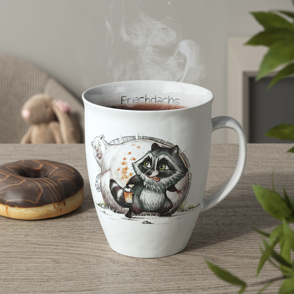 L.E.R.D.93 Tasse mit Waschbär und Bär Frechdachs Made in Germany Porzellan Becher