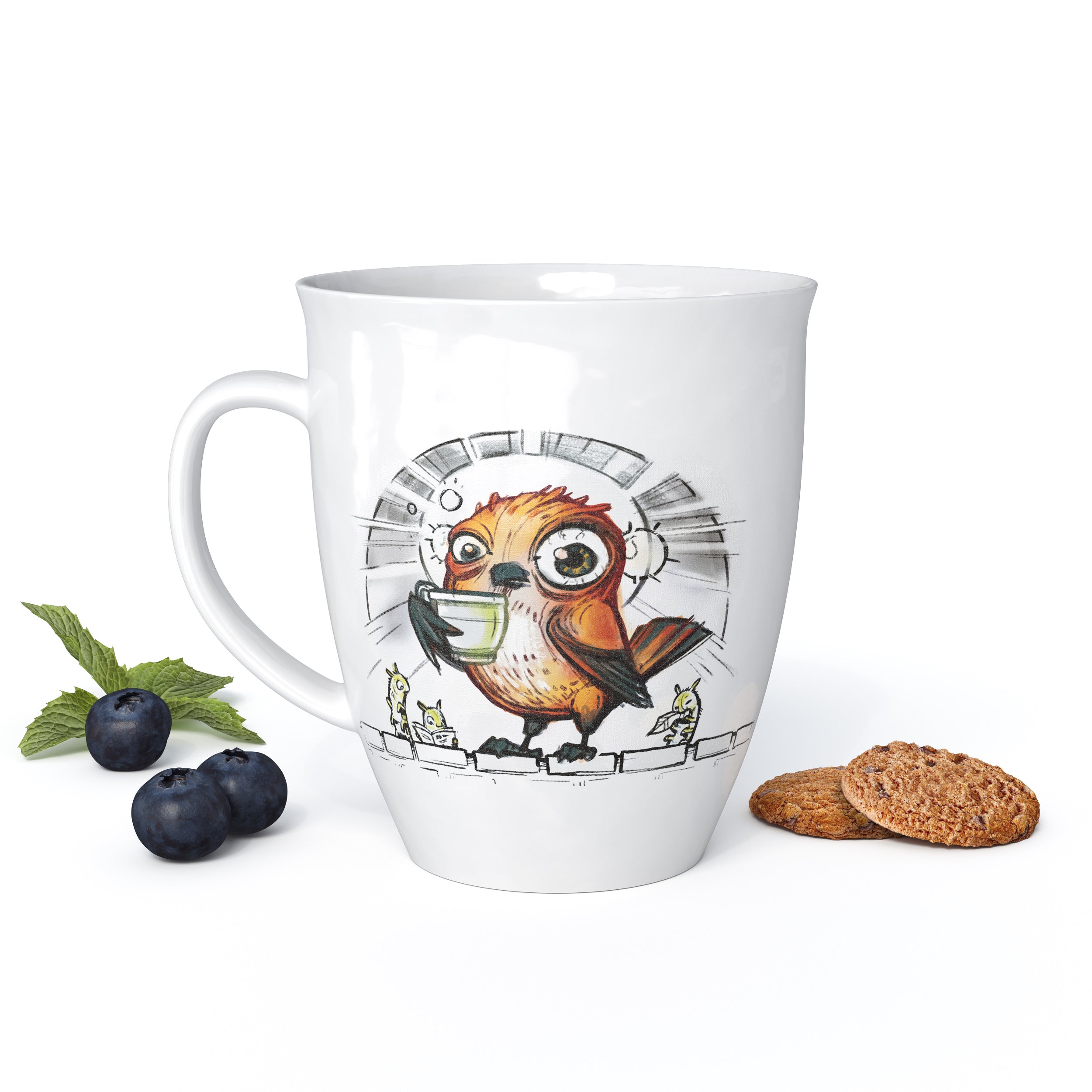 L.E.R.D.93 Tasse mit Motiv Vögelchen Früher Vogel Made in Germany Porzellan Becher