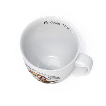 L.E.R.D.93 Tasse mit Motiv Vögelchen Früher Vogel Made in Germany Porzellan Becher