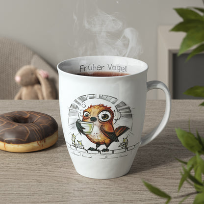 L.E.R.D.93 Tasse mit Motiv Vögelchen Früher Vogel Made in Germany Porzellan Becher