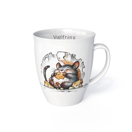 L.E.R.D.93 Tasse für Kaffee Tee mit Motiv Maus Vielfraß Made in Germany Porzellan Becher