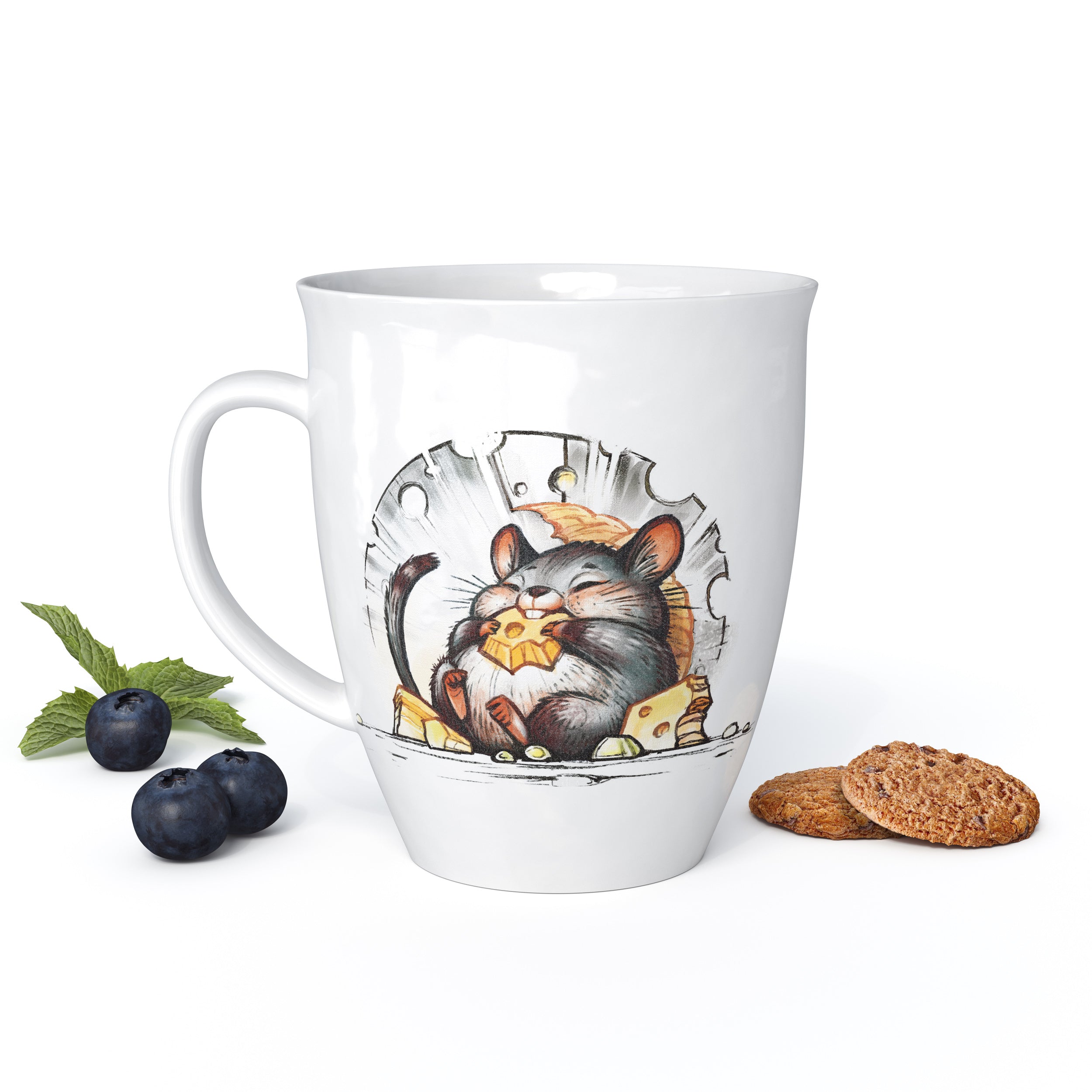 L.E.R.D.93 Tasse für Kaffee Tee mit Motiv Maus Vielfraß Made in Germany Porzellan Becher