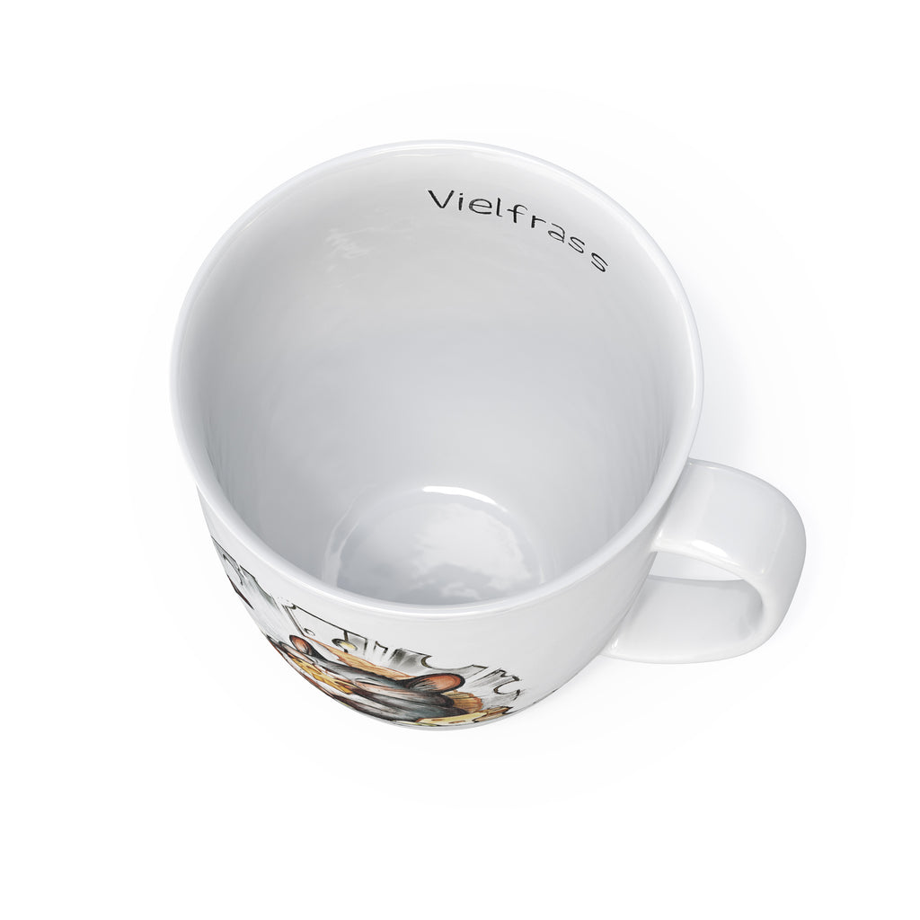 L.E.R.D.93 Tasse für Kaffee Tee mit Motiv Maus Vielfraß Made in Germany Porzellan Becher