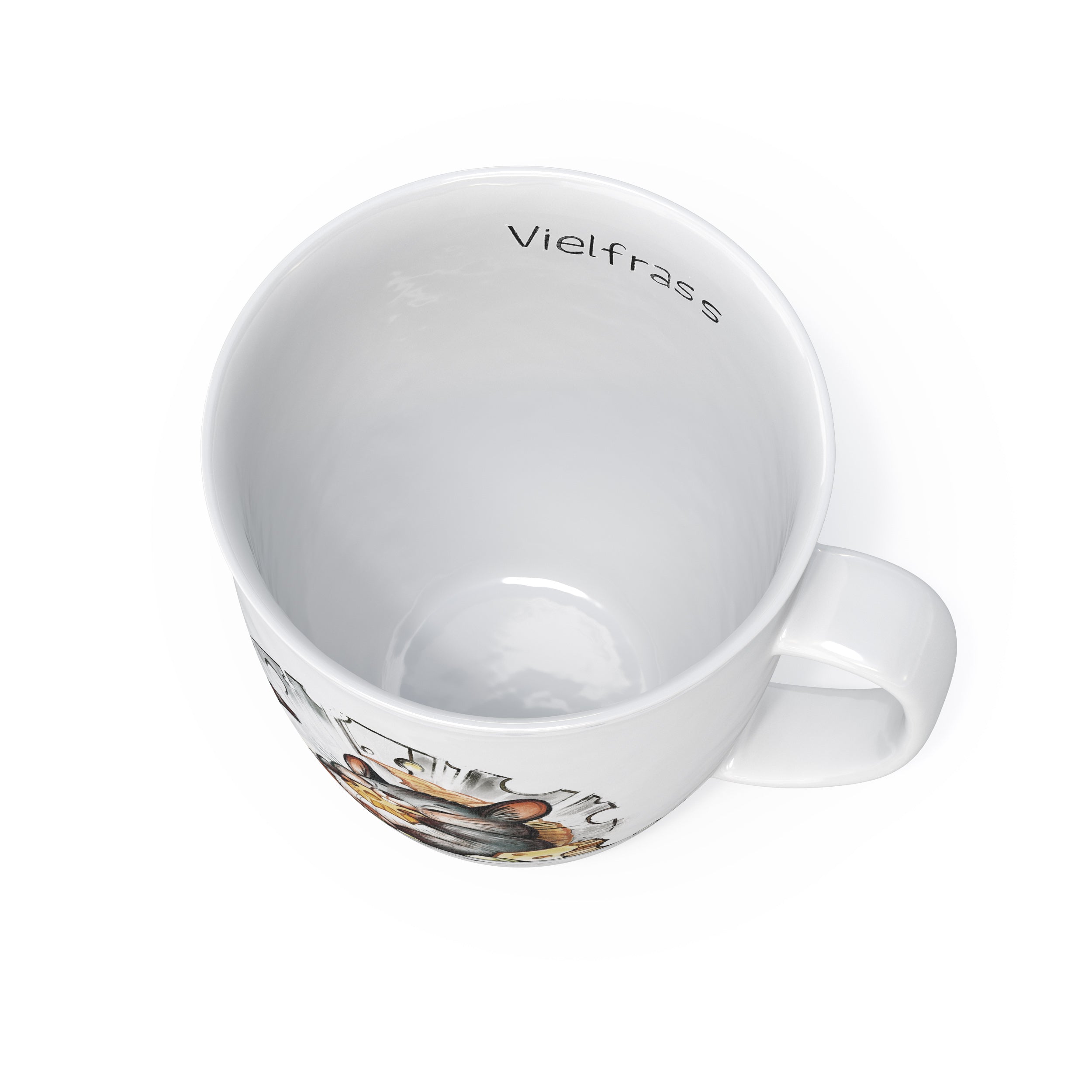 L.E.R.D.93 Tasse für Kaffee Tee mit Motiv Maus Vielfraß Made in Germany Porzellan Becher