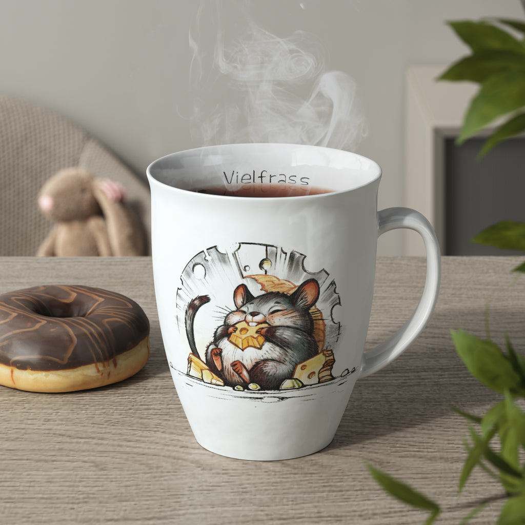 L.E.R.D.93 Tasse für Kaffee Tee mit Motiv Maus Vielfraß Made in Germany Porzellan Becher