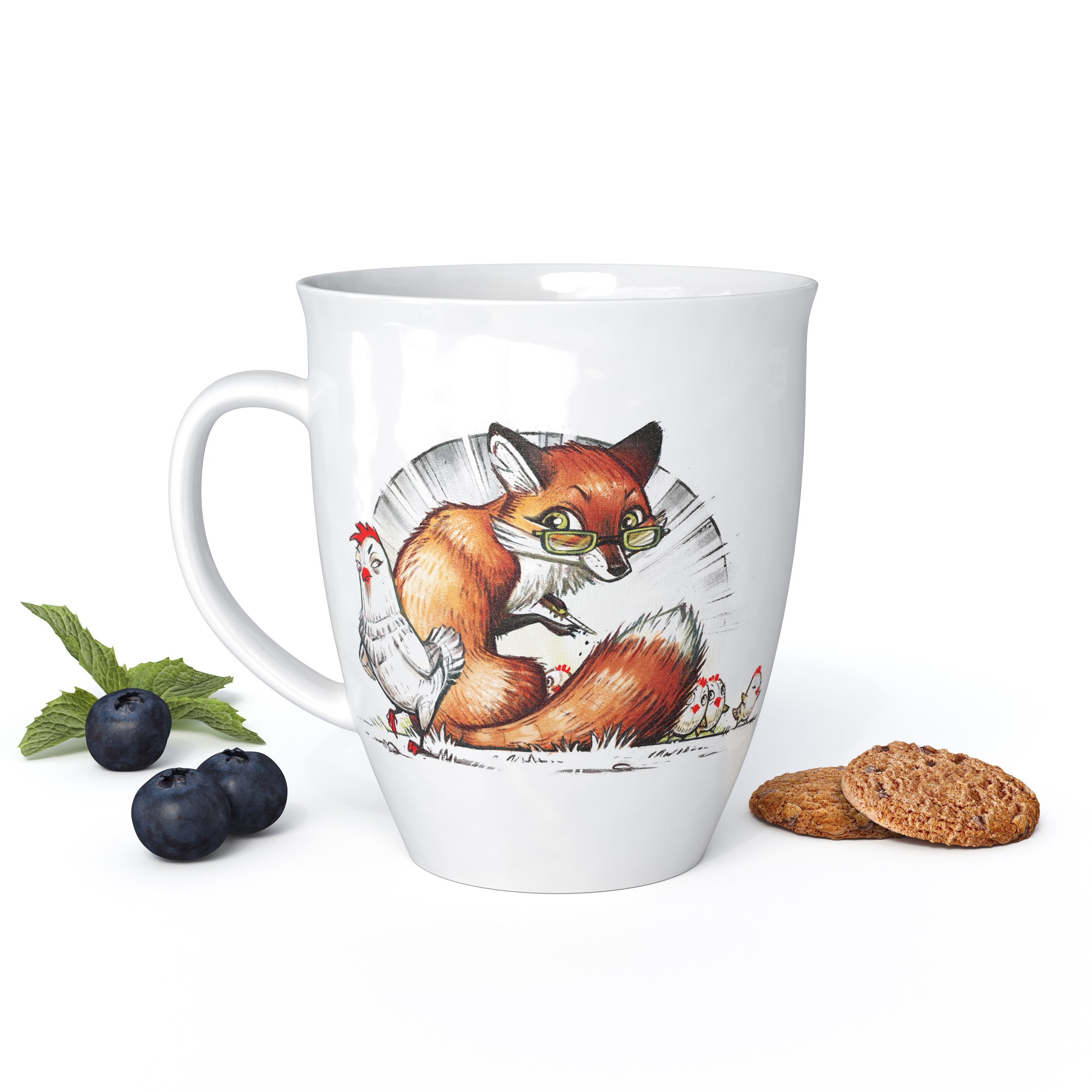 L.E.R.D.93 Tasse für Kaffee Tee mit Motiv Fuchs Schlitzohr Made in Germany Porzellan Becher