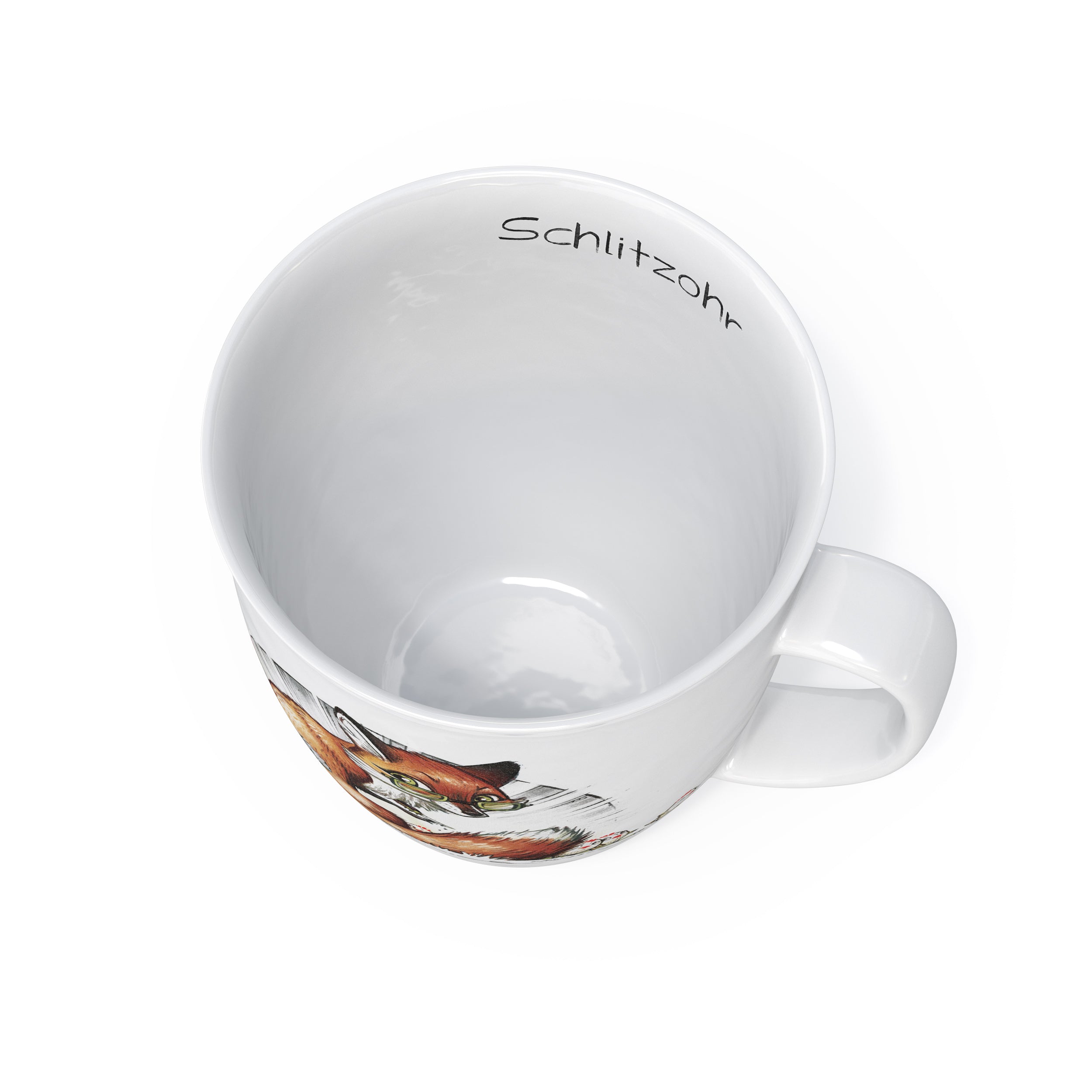 L.E.R.D.93 Tasse für Kaffee Tee mit Motiv Fuchs Schlitzohr Made in Germany Porzellan Becher