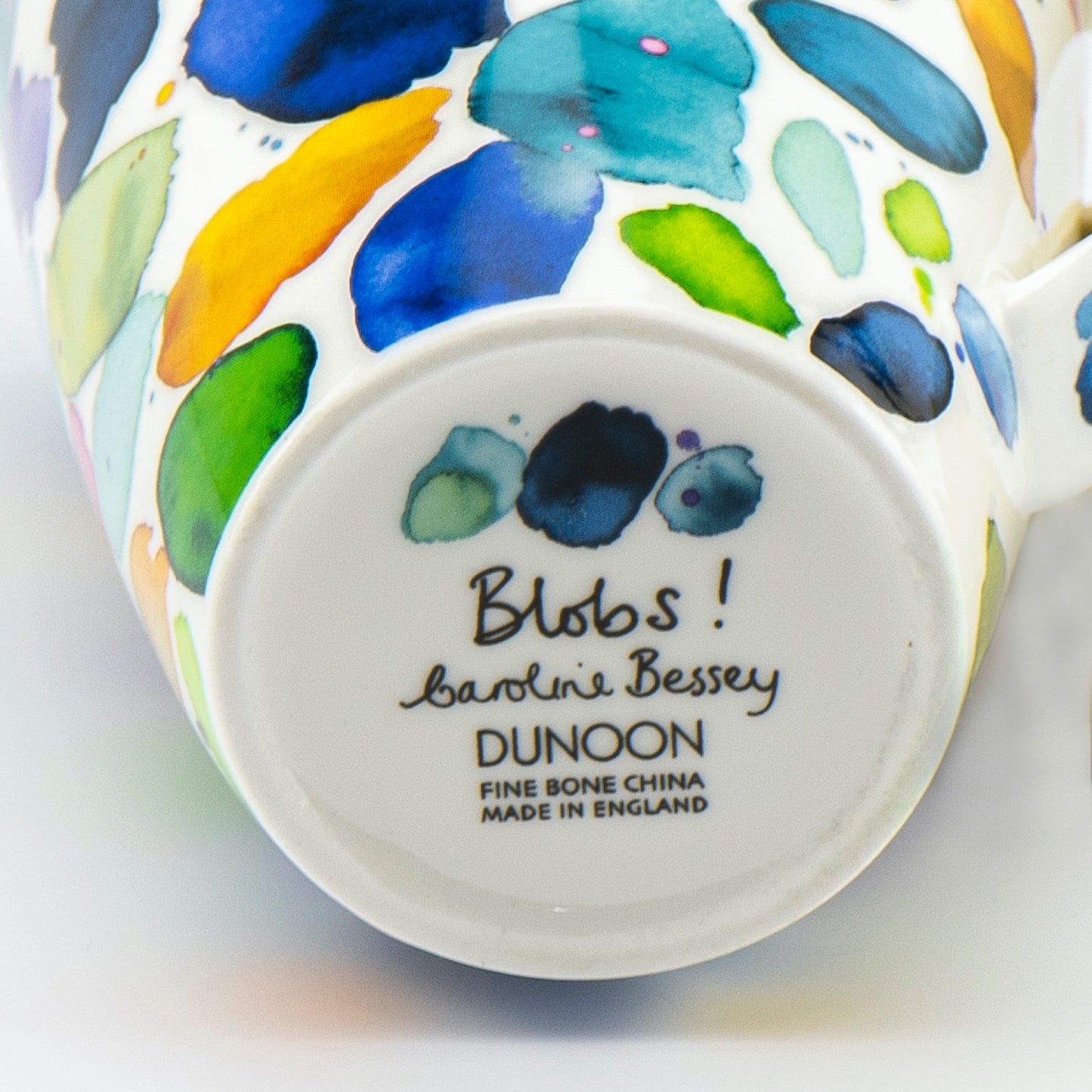 Dunoon Becher Teetasse Kaffeetasse Henley Blobs blau