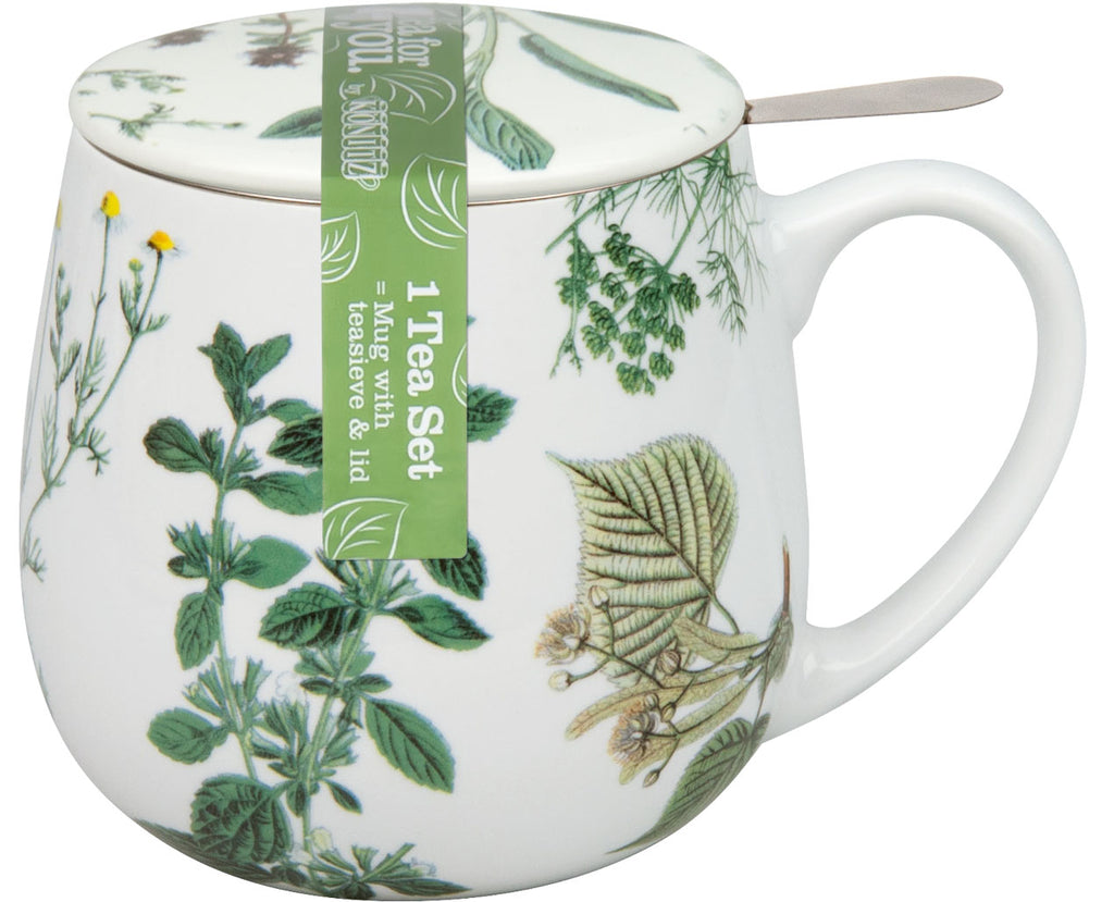 Becher mit Sieb und Deckel My favourite tea Kräuter