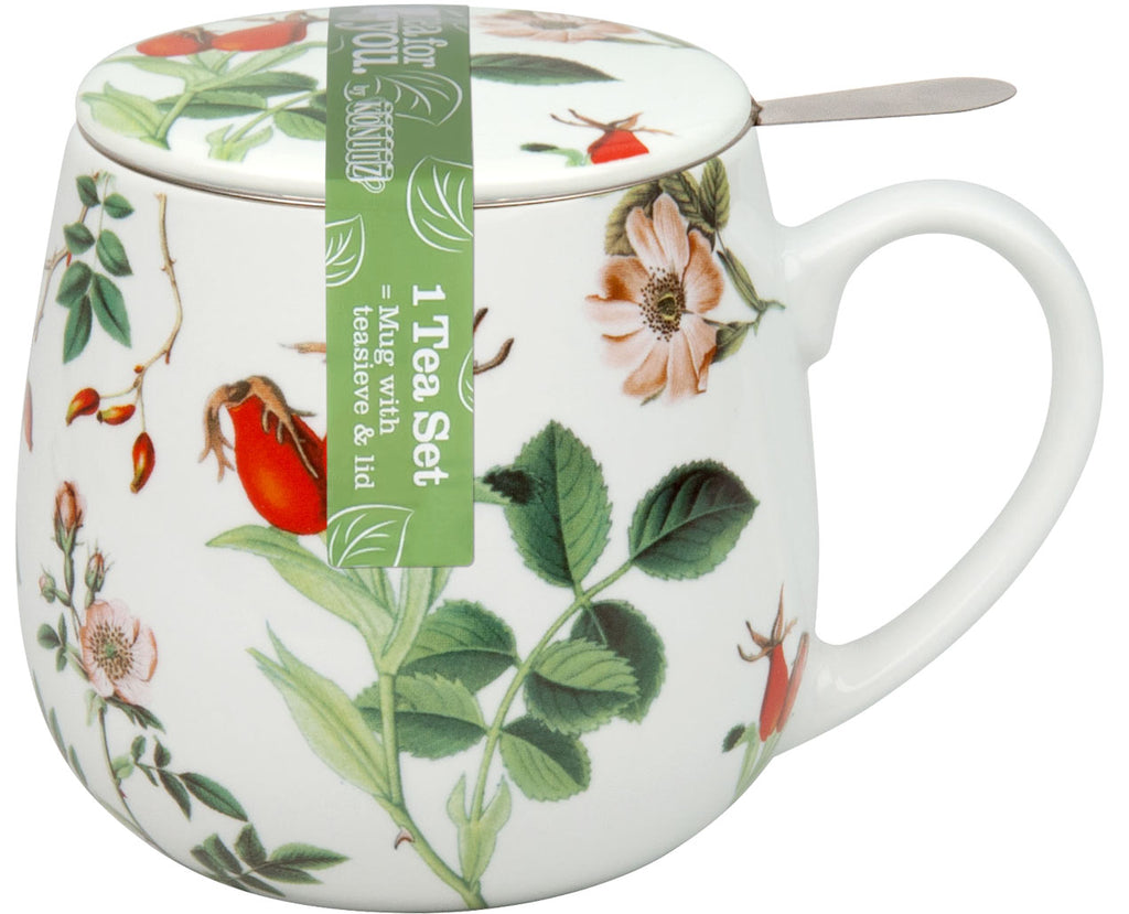 Becher mit Sieb und Deckel My favourite tea Hagebutte
