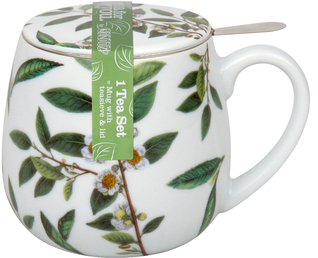 Becher mit Sieb und Deckel My favourite tea Grüner Tee