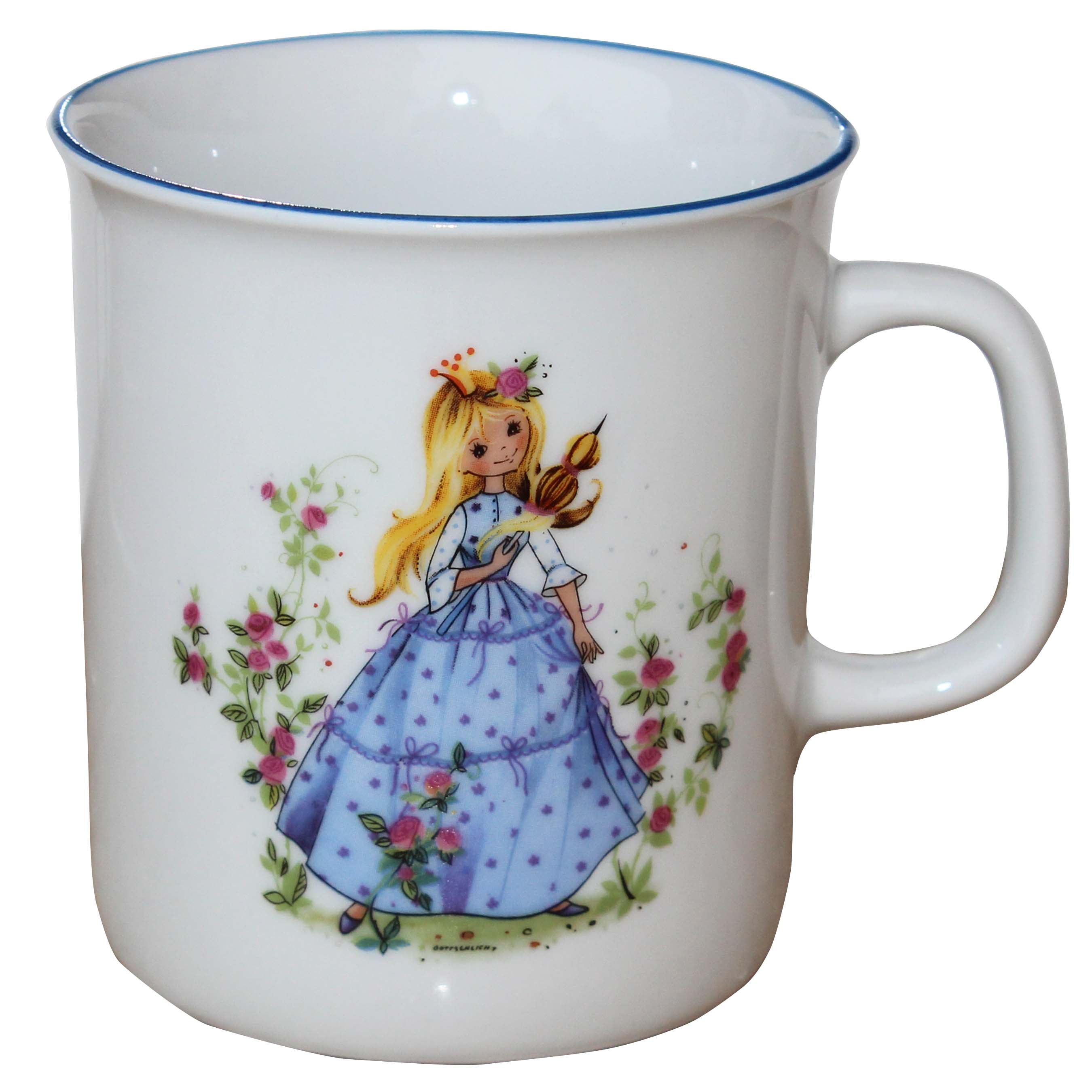 modernes Kindergeschirr Set Porzellan 3 teilig Dornröschen