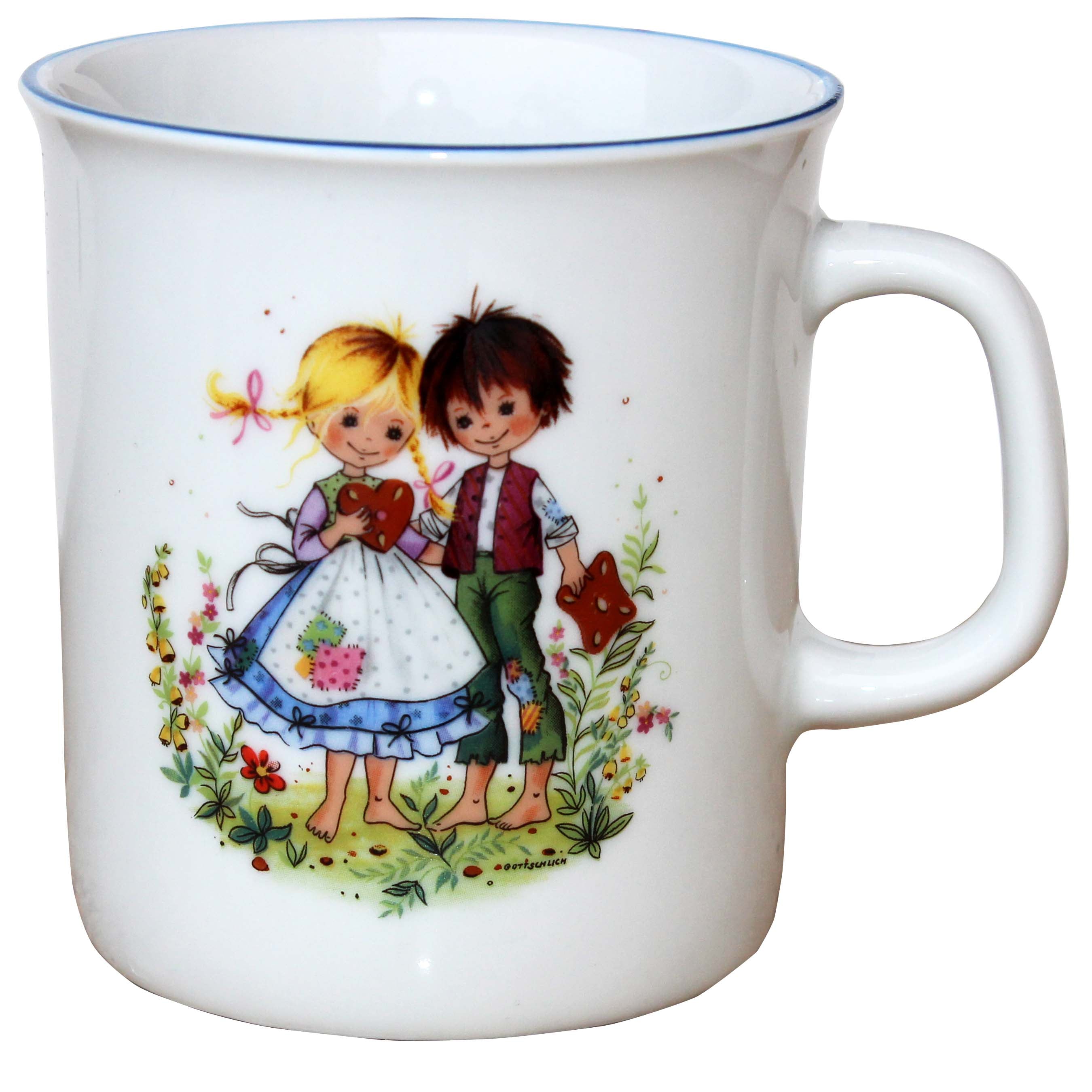 modernes Kindergeschirr Set Porzellan 3 teilig Hänsel & Gretel