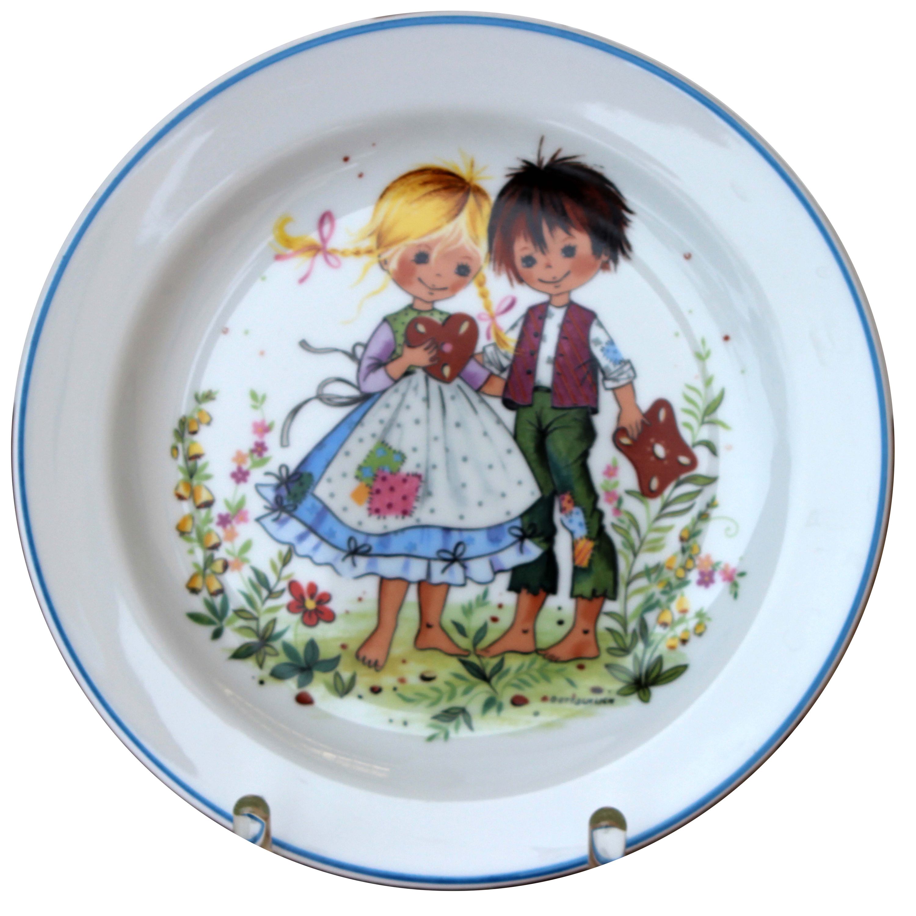 modernes Kindergeschirr Set Porzellan 3 teilig Hänsel & Gretel