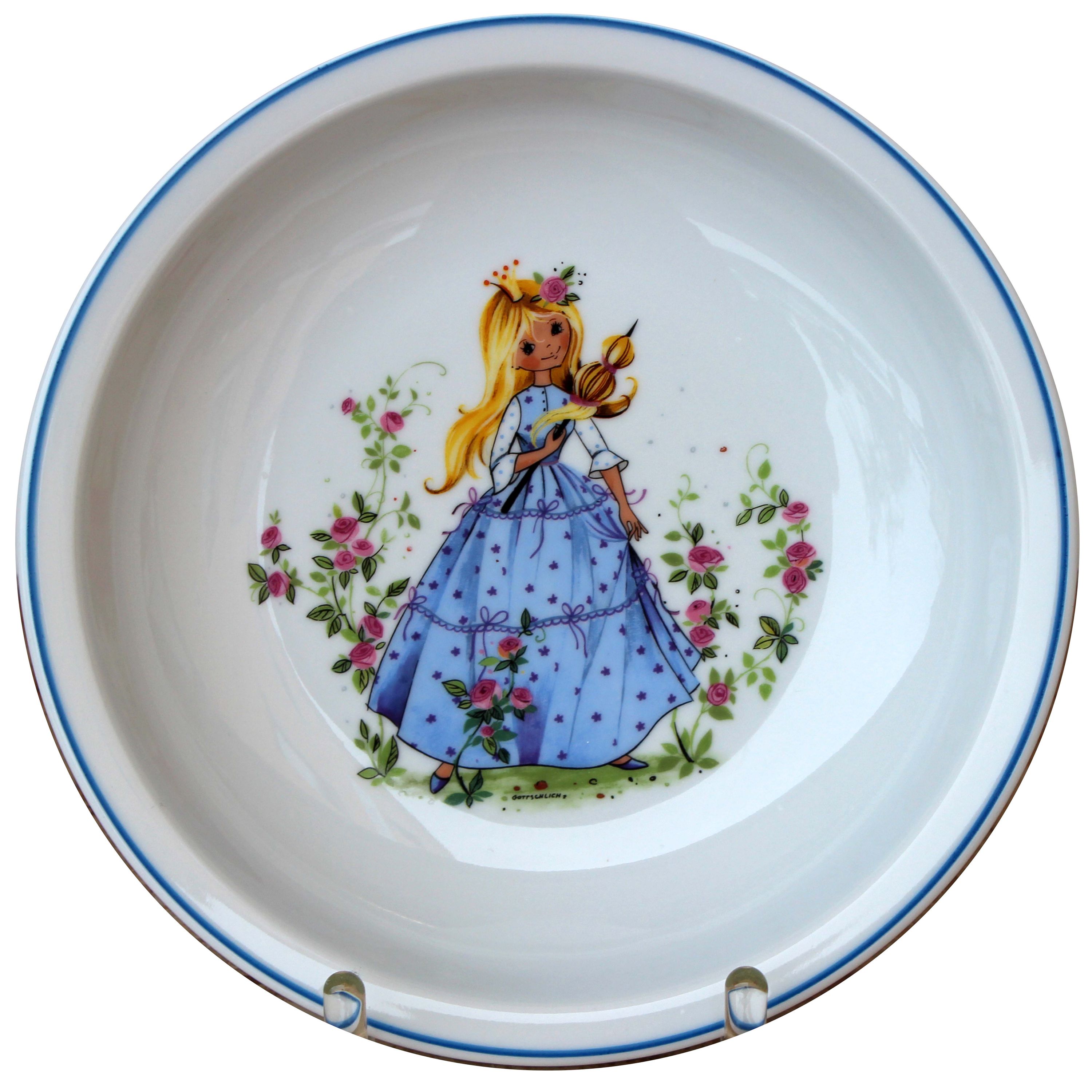 modernes Kindergeschirr Set Porzellan 3 teilig Dornröschen