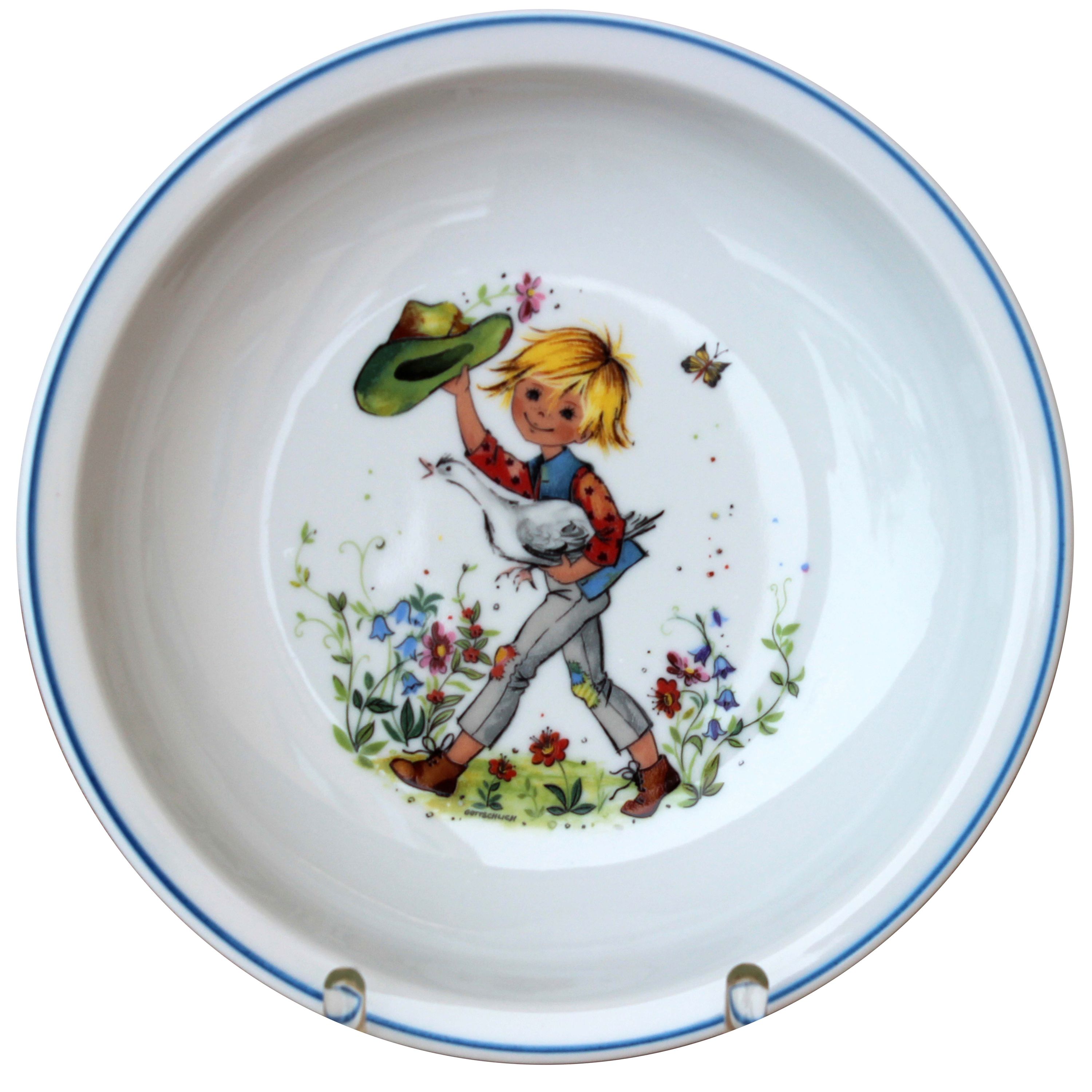 modernes Kindergeschirr Set Porzellan 3 teilig Hans im Glück