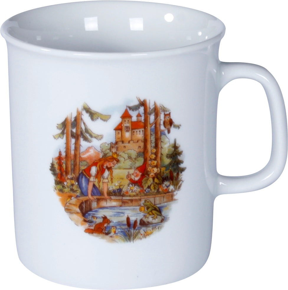 Kindergedeck 3-tlg. Porzellan Wunderschönes buntes Märchenmotiv "Der Froschkönig" .