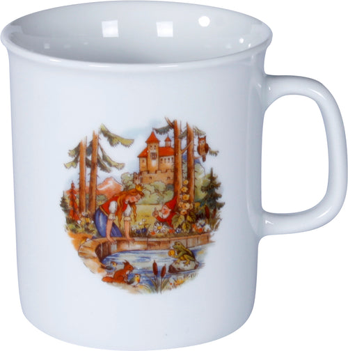 Kindergedeck 3-tlg. Porzellan Wunderschönes buntes Märchenmotiv "Der Froschkönig" .