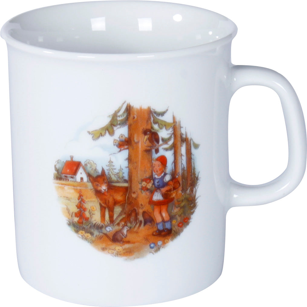 Kindergedeck 3-tlg. Porzellan Wunderschönes buntes Märchenmotiv "Rotkäppchen"