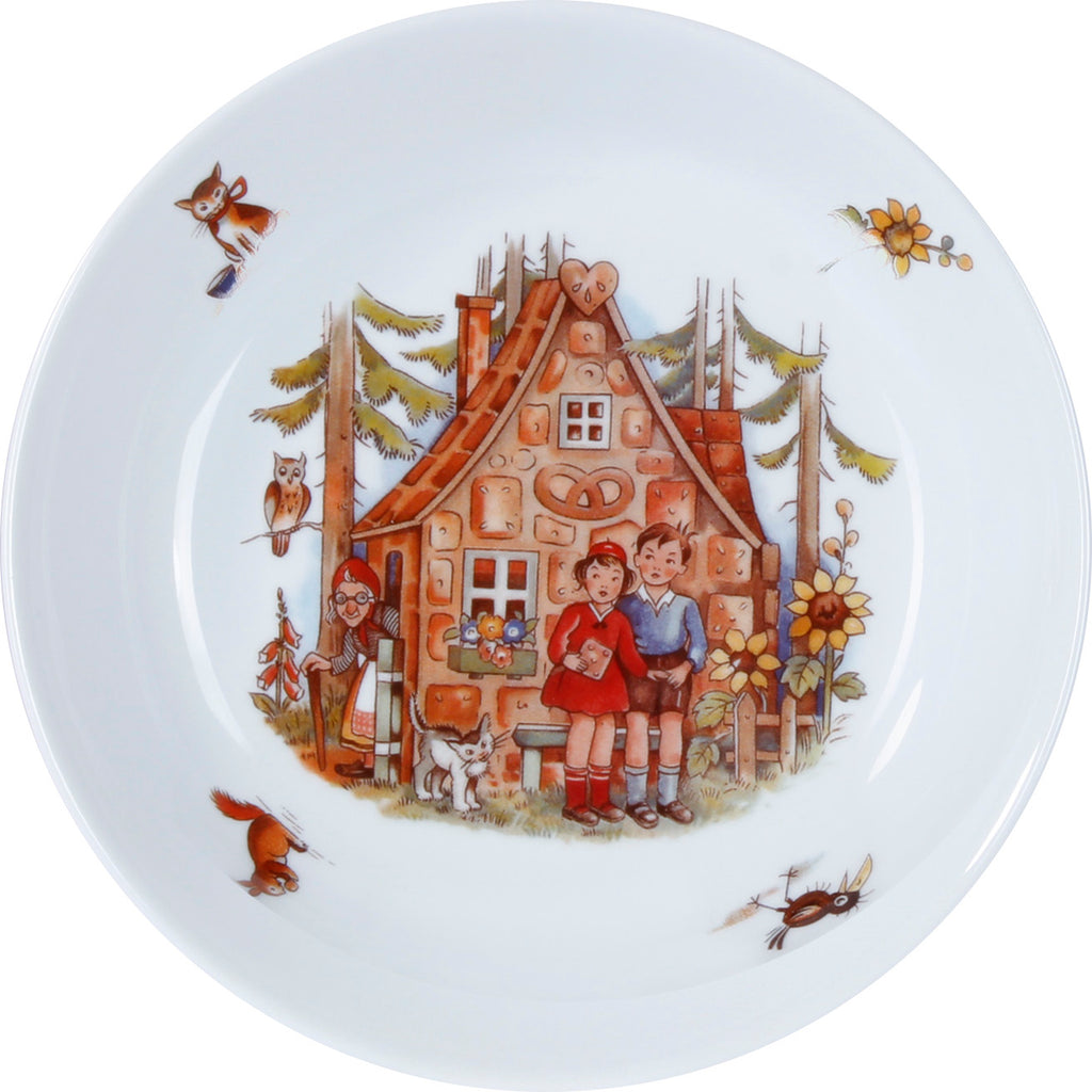 Kindergedeck 3-tlg. Porzellan Wunderschönes buntes Märchenmotiv "Hänsel & Gretel"