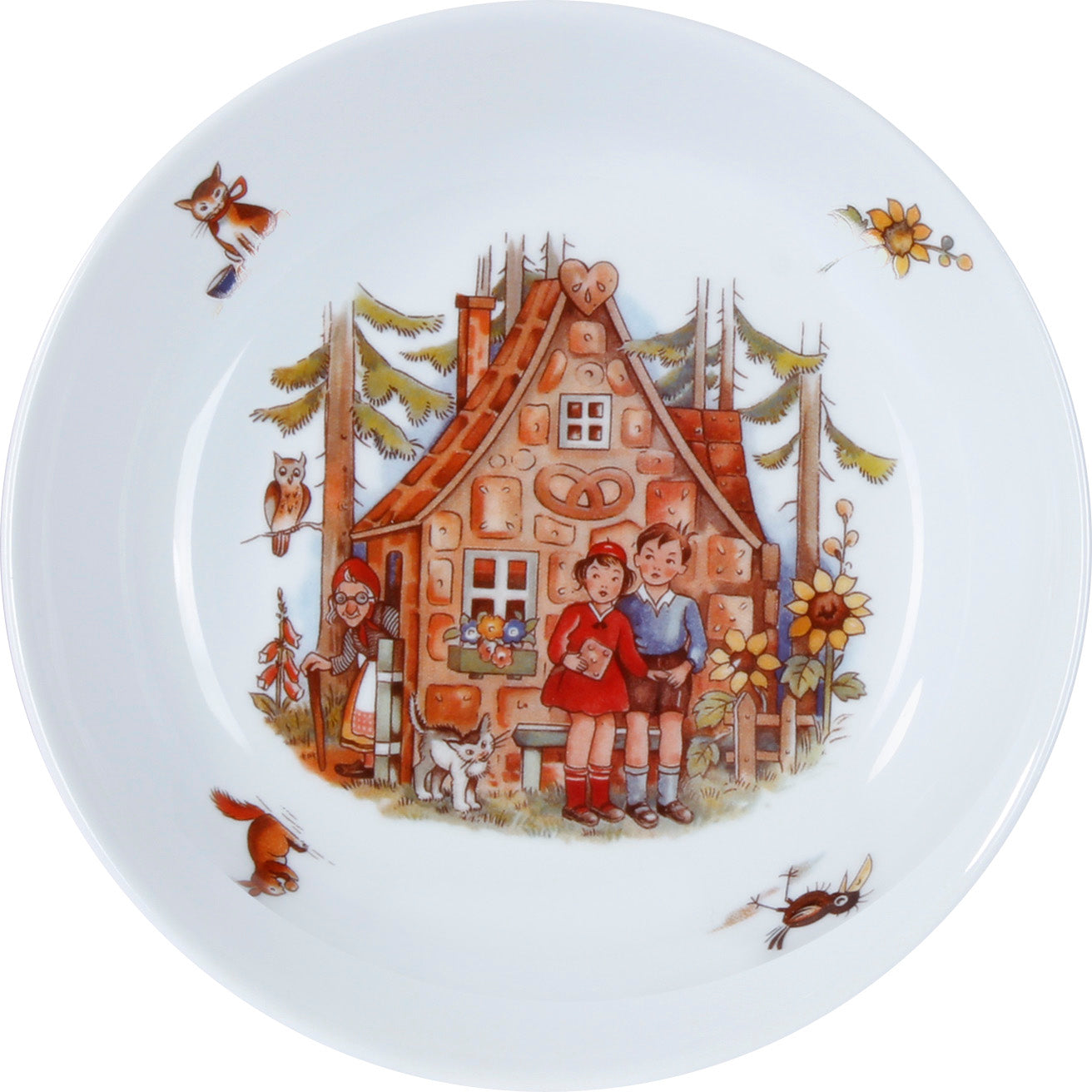 Kindergedeck 3-tlg. Porzellan Wunderschönes buntes Märchenmotiv "Hänsel & Gretel"