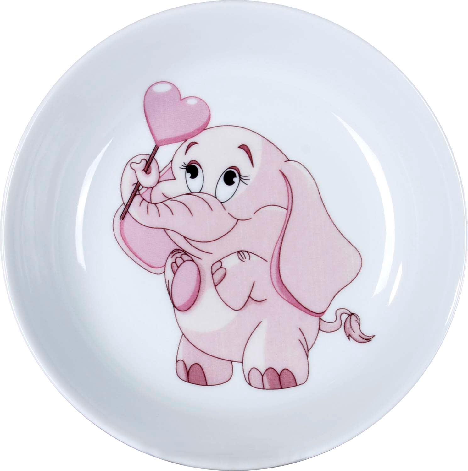 Kindergedeck 3-tlg. Porzellan liebender Elefant by L.E.R.D.93