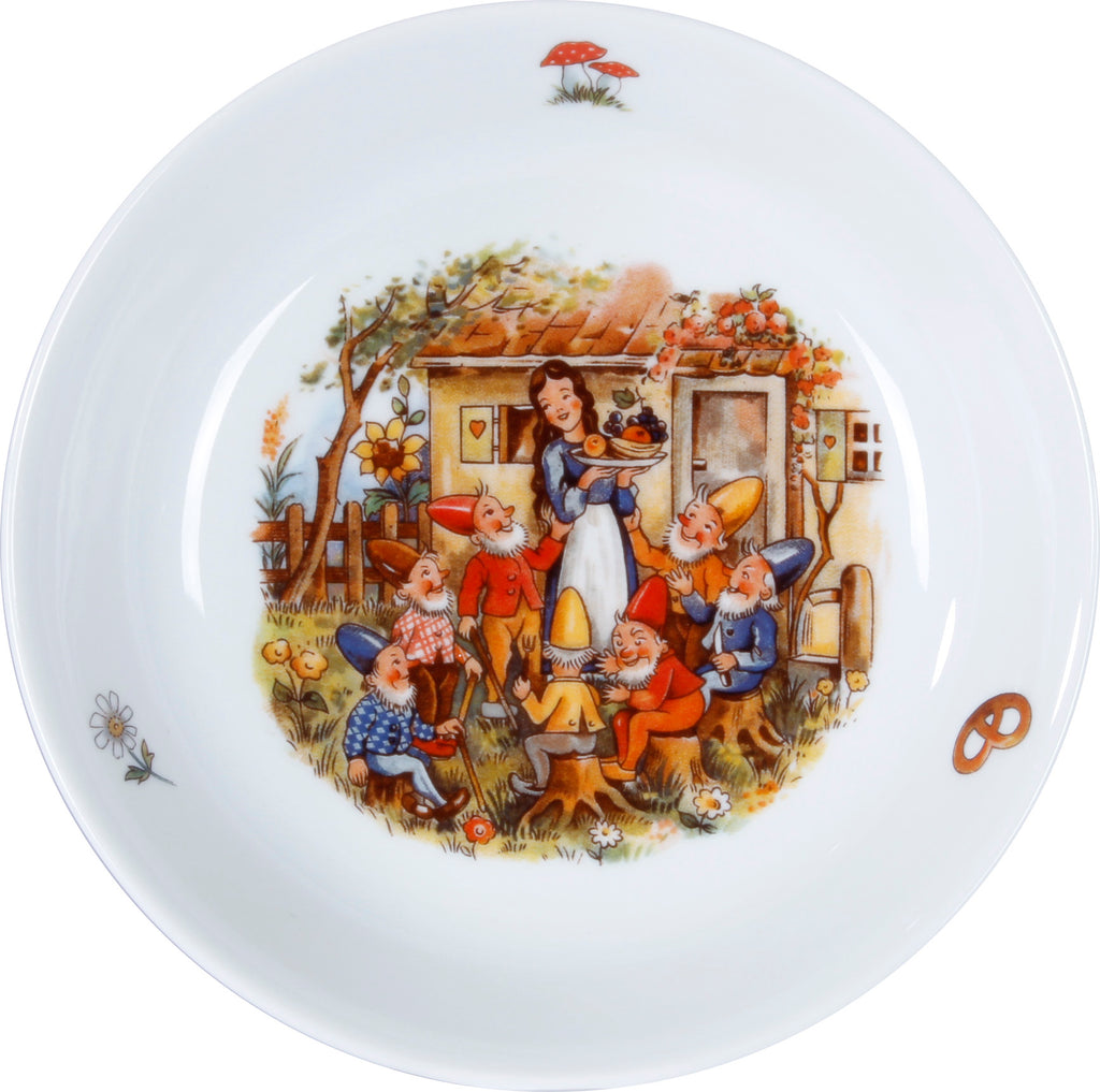 Kindergedeck 3-tlg. Porzellan Wunderschönes buntes Märchenmotiv "Schneewittchen"