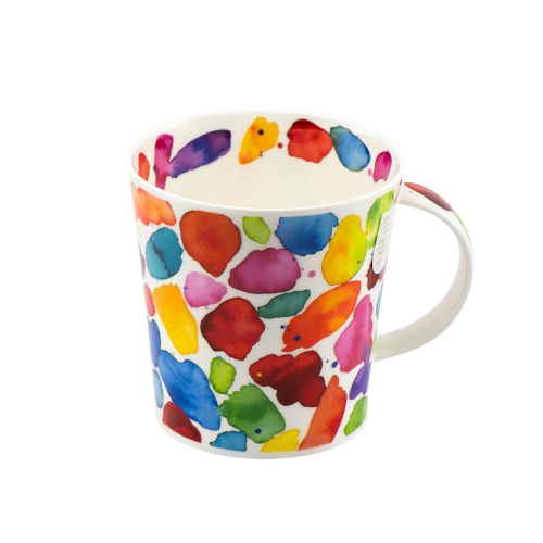 Dunoon Becher Teetasse Kaffeetasse Cairngorm Blobs rot