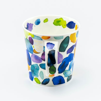 Dunoon Becher Teetasse Kaffeetasse Cairngorm Blobs blau