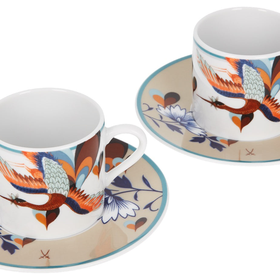 Espressotassen-Set, 4-tlg., Form "No 41", "MEISSEN Collage", "Love Birds"