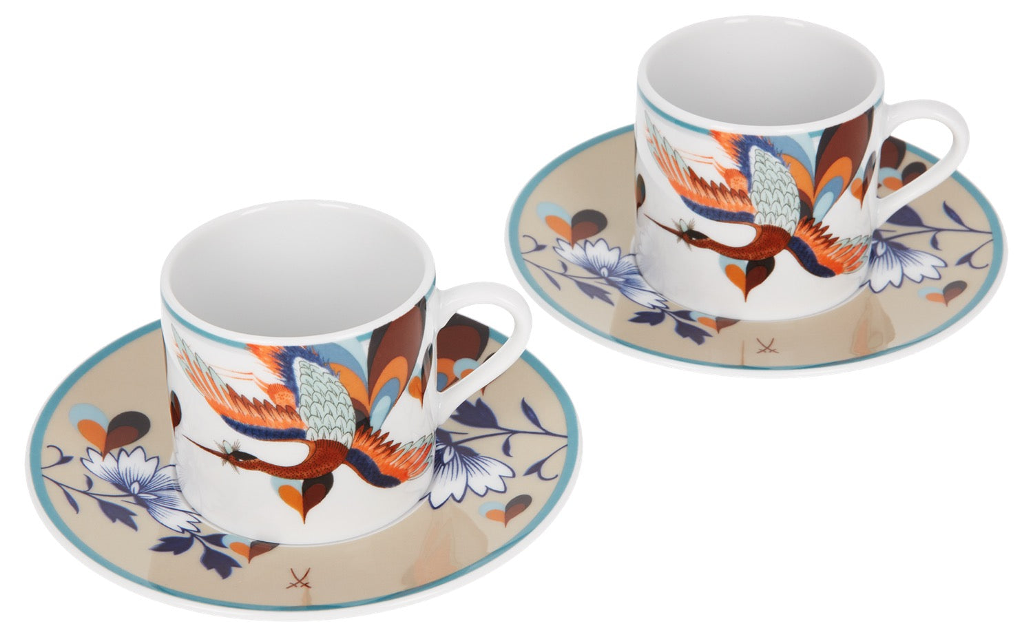 Espressotassen-Set, 4-tlg., Form "No 41", "MEISSEN Collage", "Love Birds"