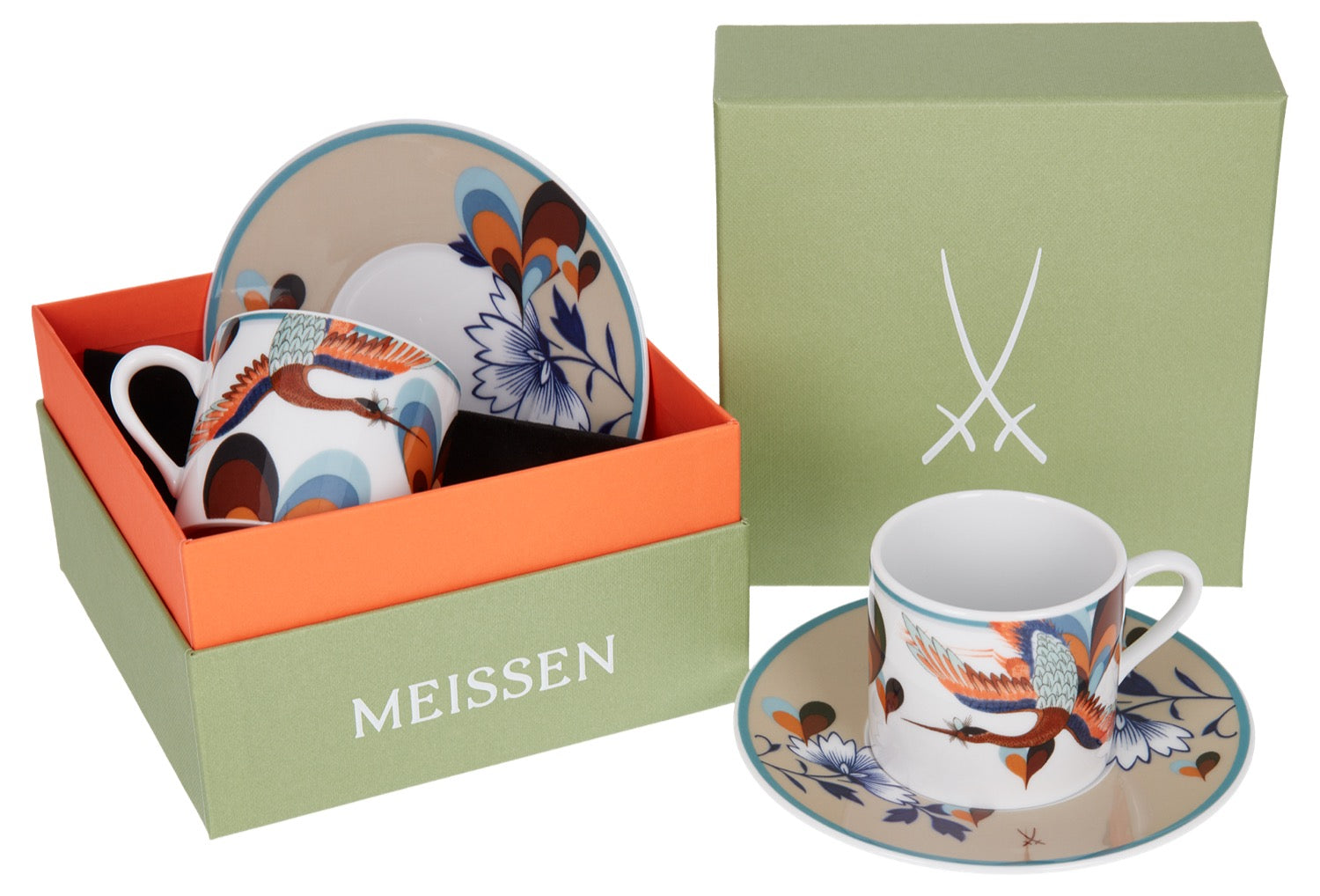 Espressotassen-Set, 4-tlg., Form "No 41", "MEISSEN Collage", "Love Birds"