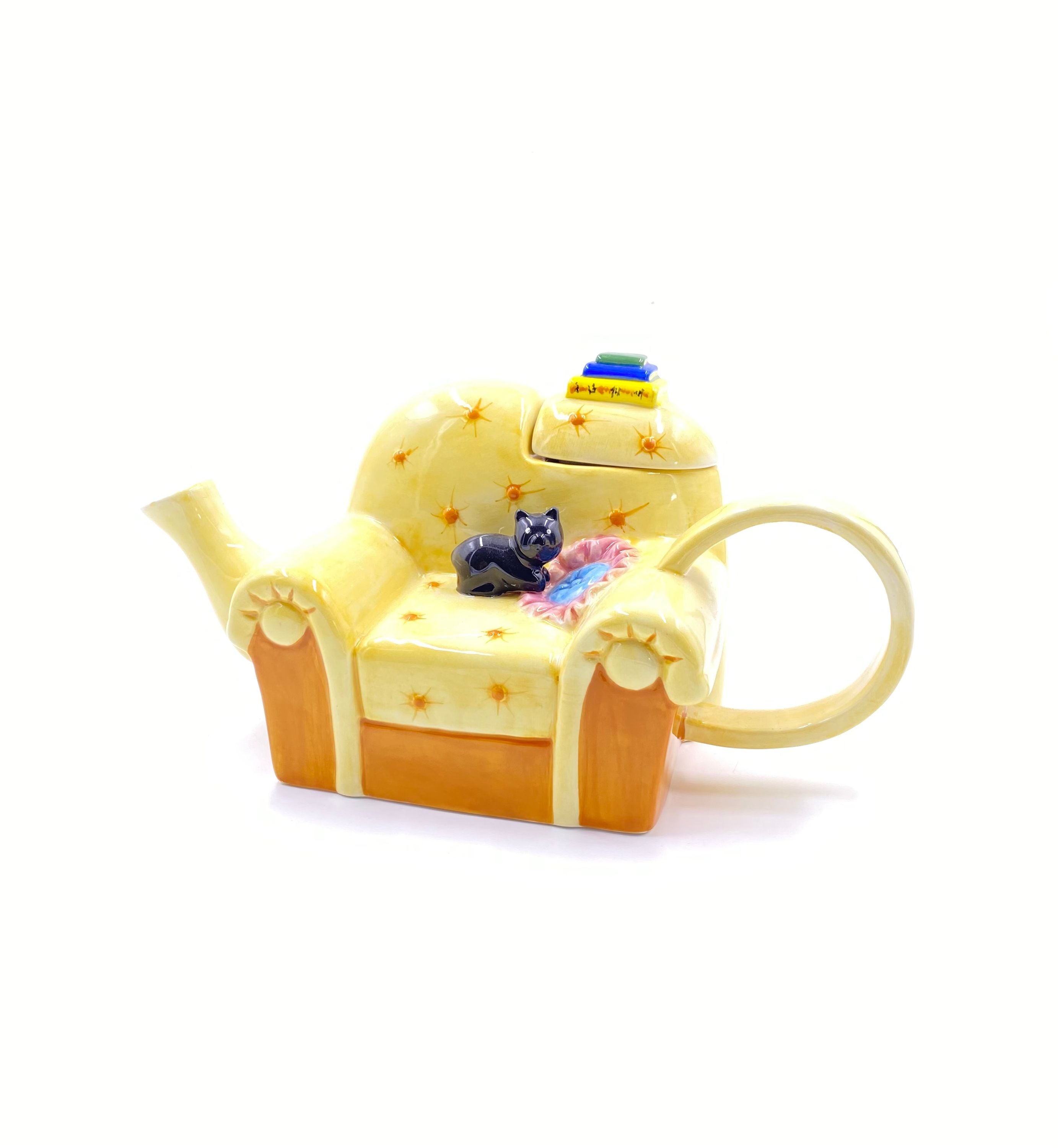 Jameson und Tailor Handbemalte Leichtkeramik Teekanne - Kunstvolles Design im Geschenkkarton