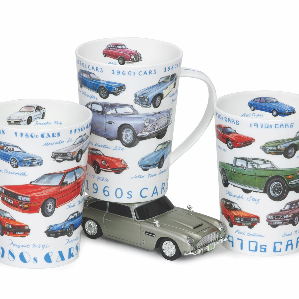 Dunoon Becher Teetasse Kaffeetasse -Set Argyll Classic Cars 3er Set