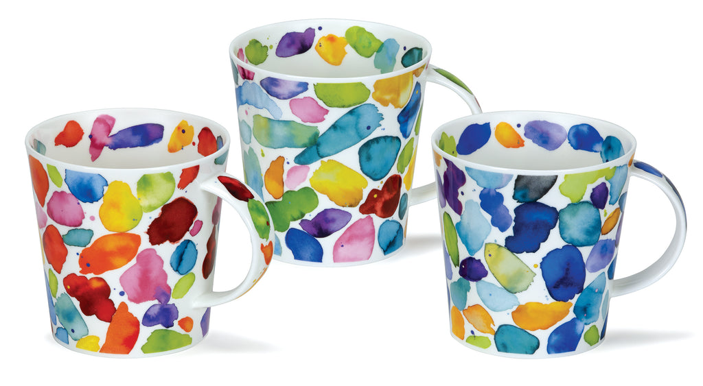 Dunoon Becher Teetasse Kaffeetasse Cairngorm Blobs rot