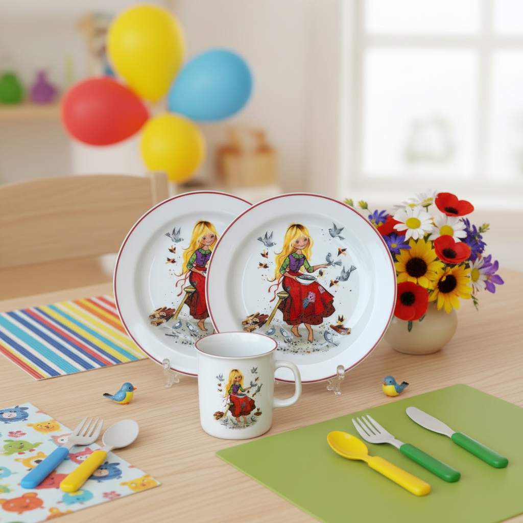 Kindergeschirr Set Porzellan 3 teilig Aschenputtel