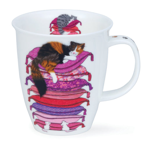 Dunoon Becher Form Nevis - Dekor SLEEPY CATS - PINK