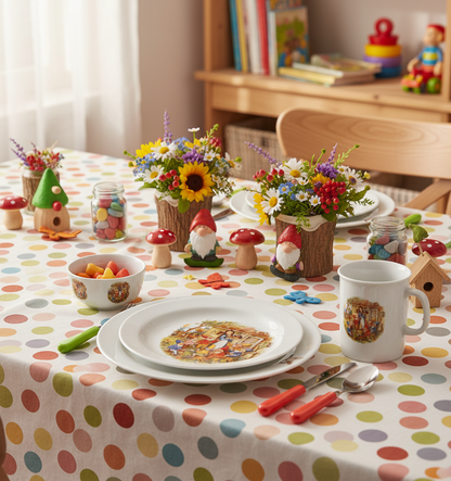 Kindergedeck 3-tlg. Porzellan Wunderschönes buntes Märchenmotiv "Schneewittchen"