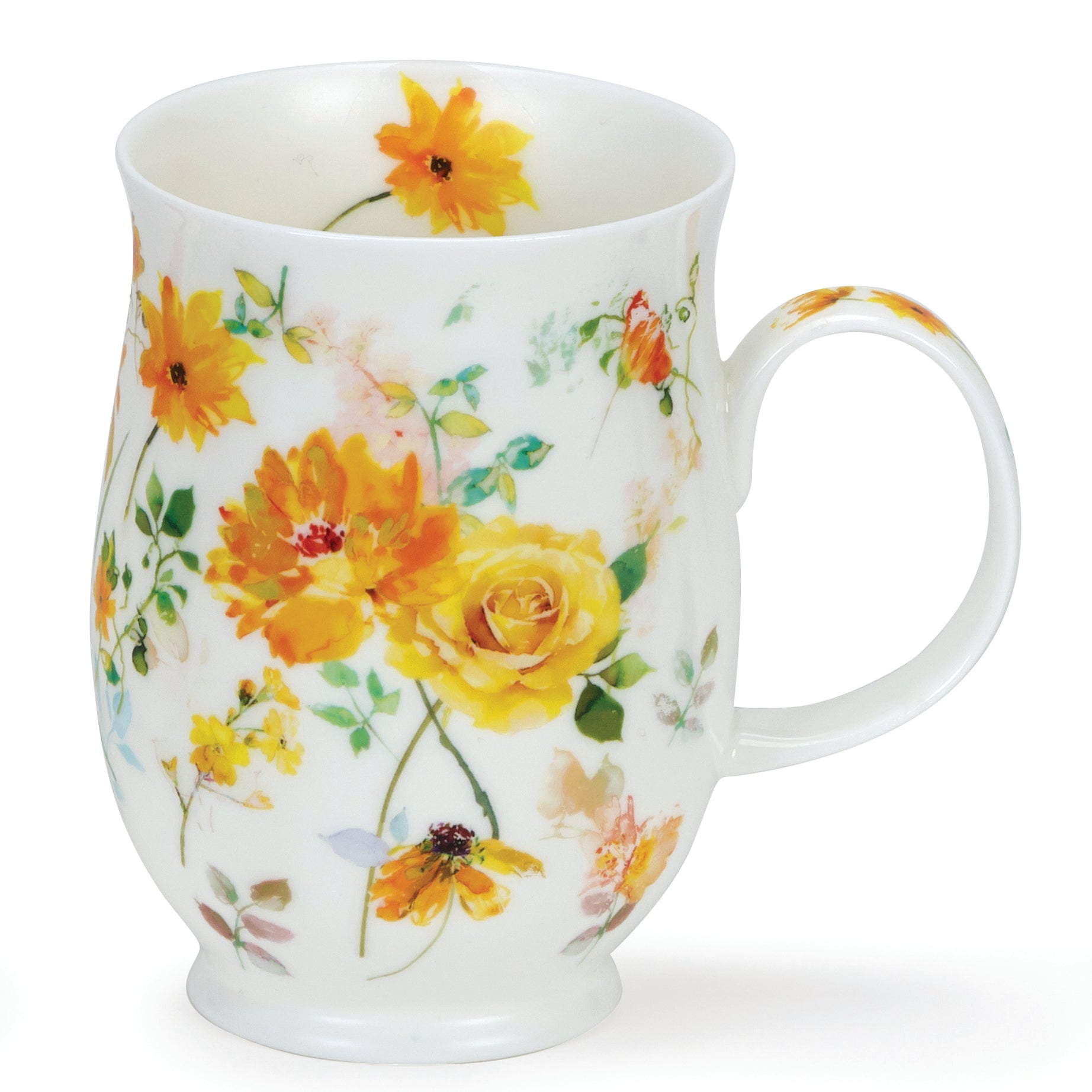 Dunoon Kaffee-Becher Tee-Tasse Suffolk Floral Harmony gelb