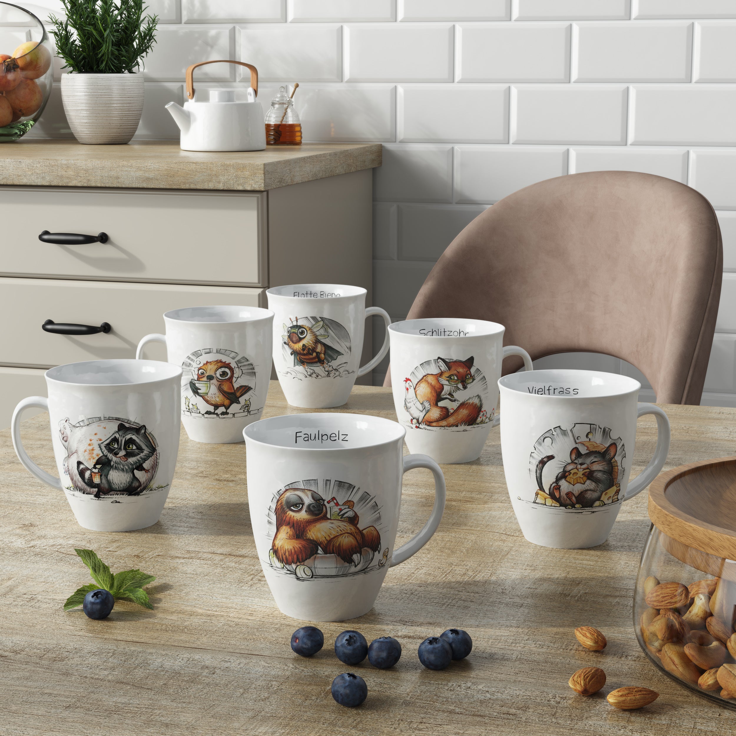 L.E.R.D.93 Tasse mit Faultier Faulpelz Made in Germany Porzellan Becher