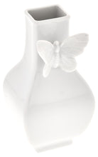 Lade das Bild in den Galerie-Viewer, [10] Vase, &quot;Butterfly Collection&quot;, eckig, klein, Weiß, H 13 cm
