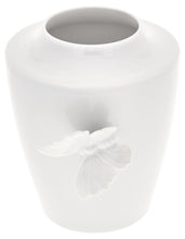 Lade das Bild in den Galerie-Viewer, [10] Vase, &quot;Butterfly Collection&quot;, rund, klein, Weiß, H 13,5 cm
