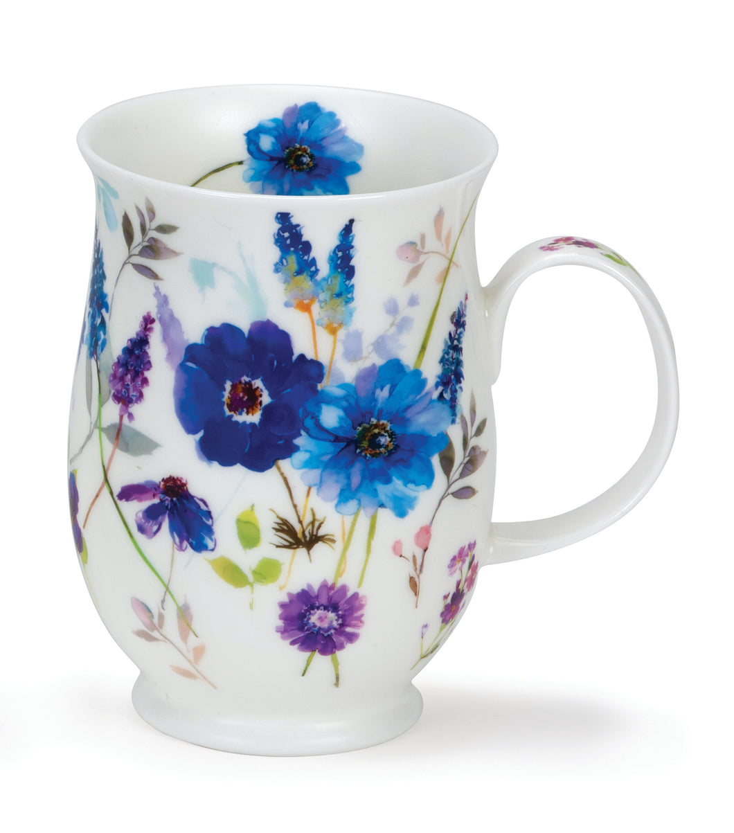 Dunoon Kaffee-Becher Tee-Tasse Suffolk Floral Harmony blau